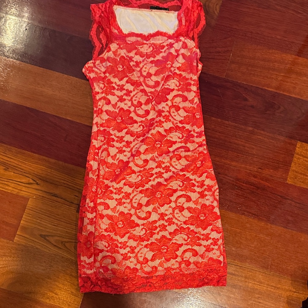 Elegant Red Lace Dress